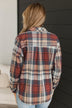 Admirable Actions Plaid Button Top- Brick & Navy