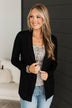 Days Long Gone Knit Cardigan- Black