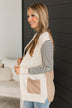 Find Me Here Open Front Cardigan- Taupe & Cream