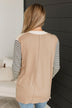 Find Me Here Open Front Cardigan- Taupe & Cream