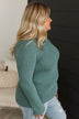 Lighthearted Laughs Ribbed Top- Hunter Green