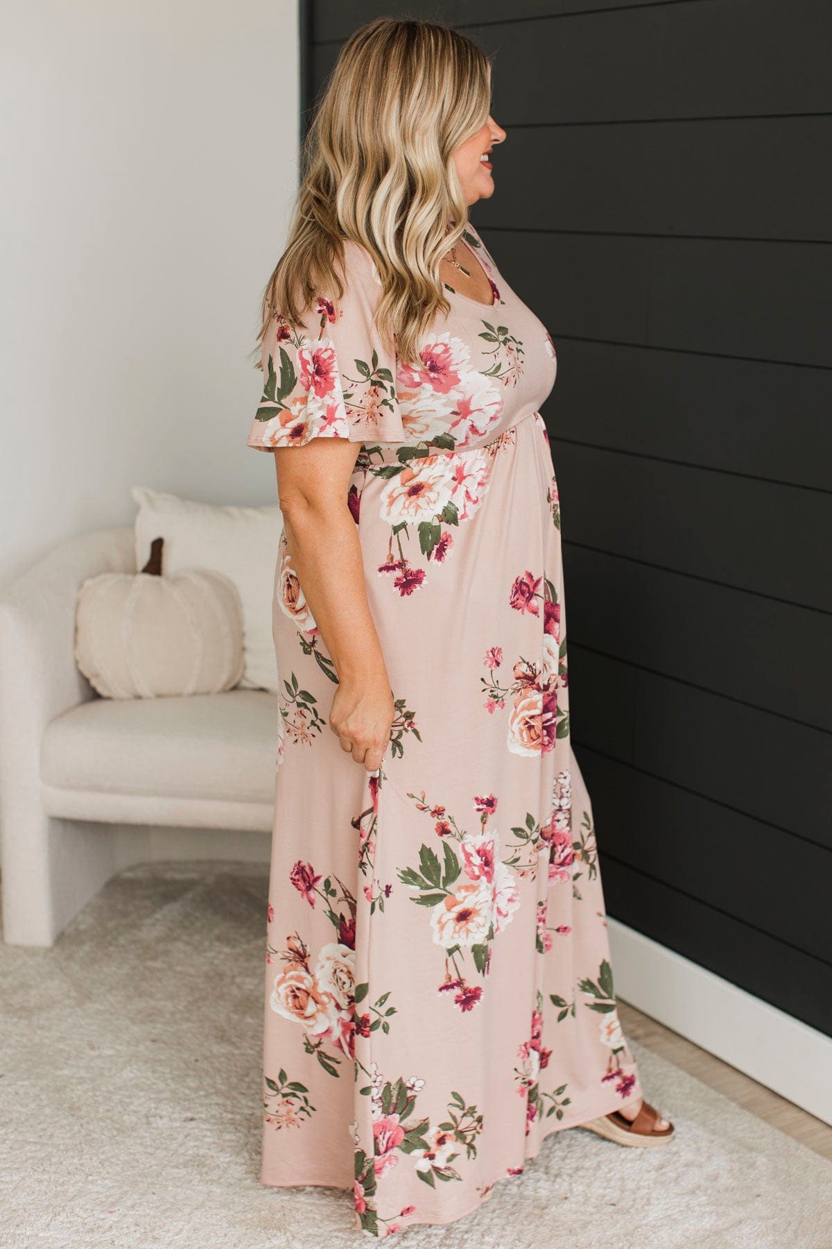 Major Moment Floral Maxi Dress- Dusty Pink