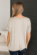 Play Your Cards Right Short Sleeve Top- Light Taupe