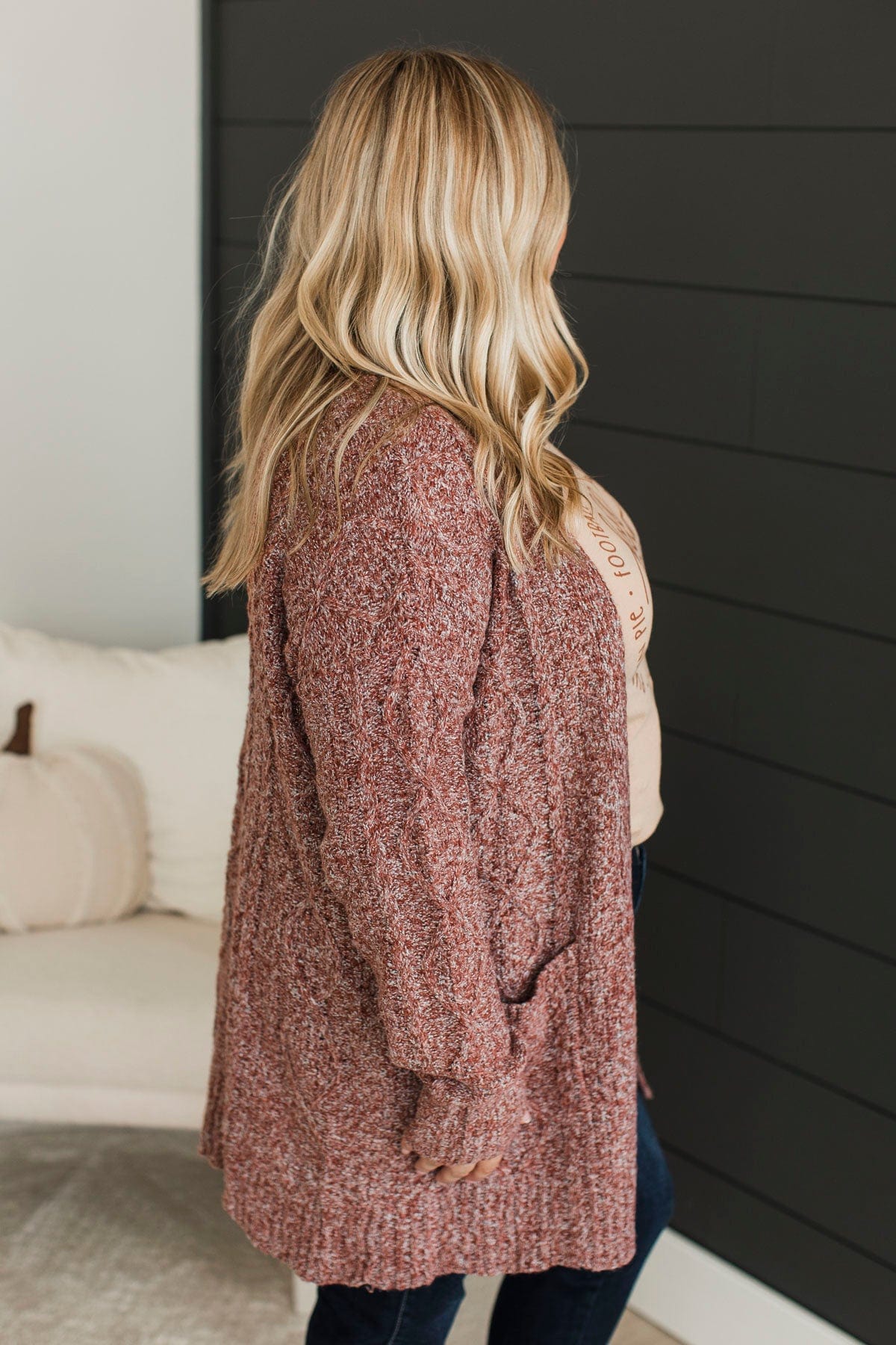 Fulfill Your Promise Knit Cardigan- Dark Rust