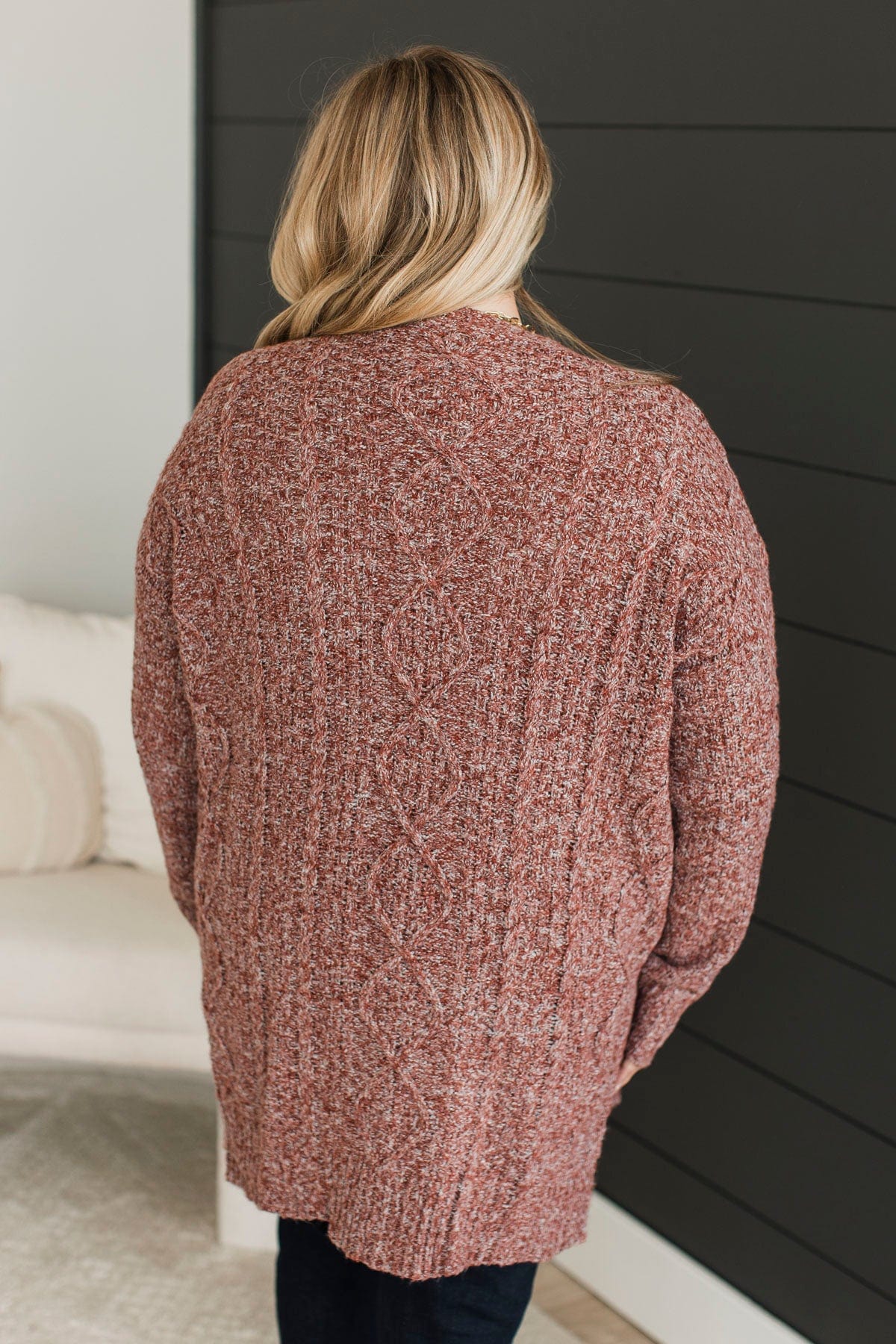 Fulfill Your Promise Knit Cardigan- Dark Rust