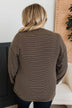 Brighten My Day Striped Pullover Top- Brown