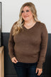 As It Happens V-Neck Sweater- Brown