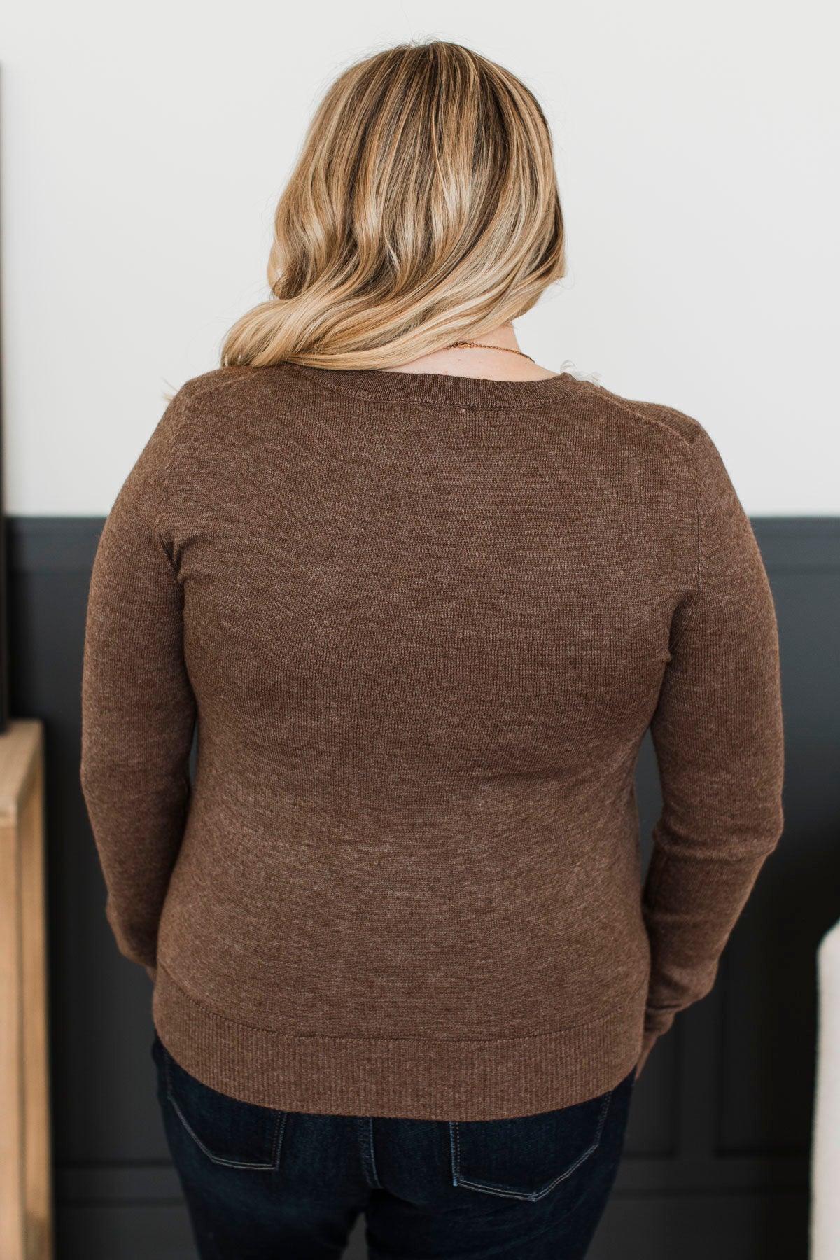 As It Happens V-Neck Sweater- Brown