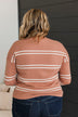 Inspirational Talks Striped Sweater- Terracotta