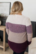 All About Autumn Color Block Knit Sweater- Plum & Mocha