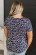 Always Beloved Short Sleeve Floral Top- Royal Blue