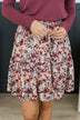 Bring On The Party Floral Skirt- Mauve