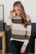 Total Favorite Color Block Sweater- Taupe & Brown