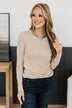 Super Lovable Long Sleeve Top- Light Taupe