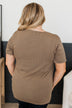 Hello Lovely V-Neck Top- Taupe