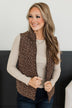 All My Adoration Floral Puffer Vest- Brown