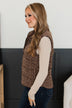 All My Adoration Floral Puffer Vest- Brown