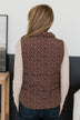 All My Adoration Floral Puffer Vest- Brown