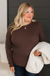 Super Lovable Long Sleeve Top- Brown