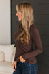 Super Lovable Long Sleeve Top- Brown