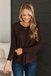 Keep It Colorful Knit Sweater- Dark Brown