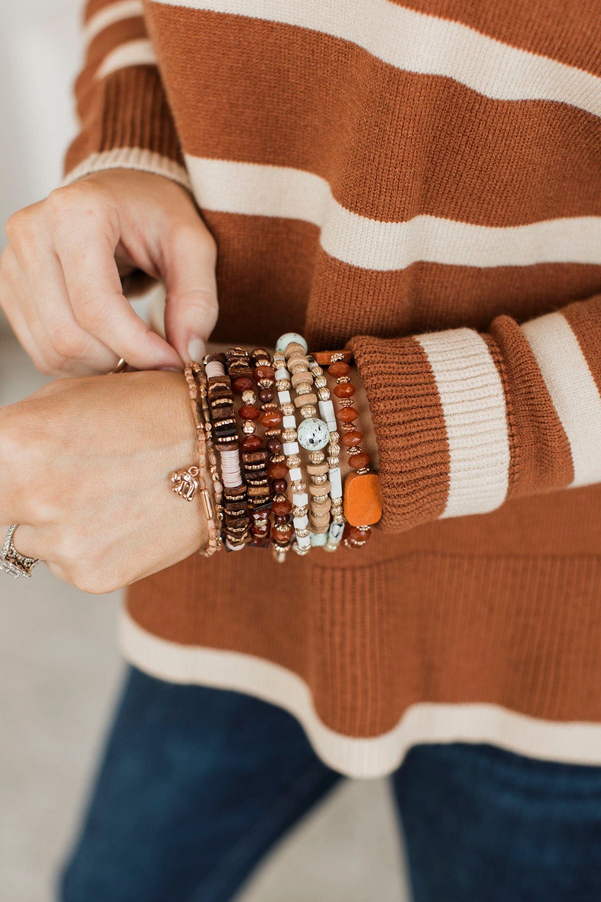 Little Blessings Stackable Bracelet Set- Brown Multi