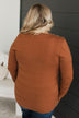 From The Heart Button Knit Sweater- Dark Camel