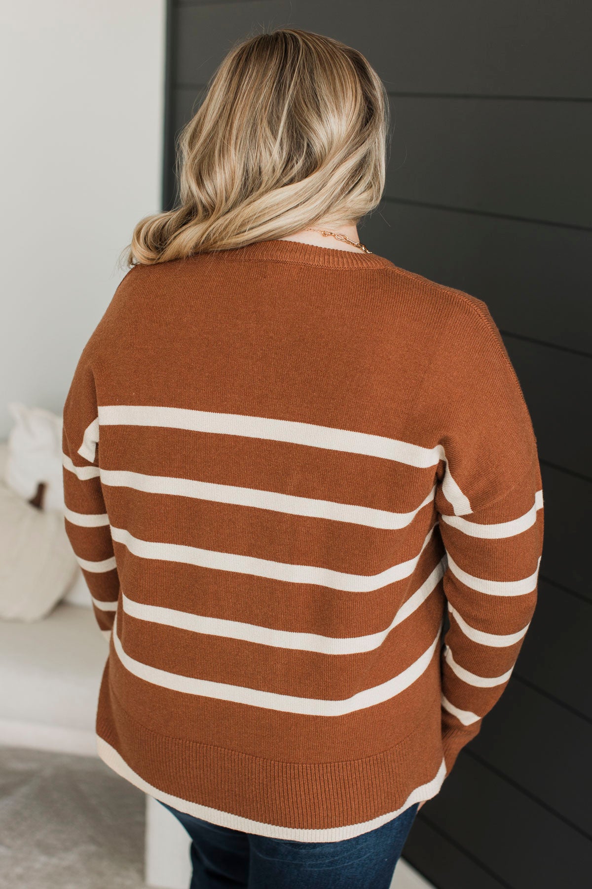 True For You Striped Sweater- Toffee