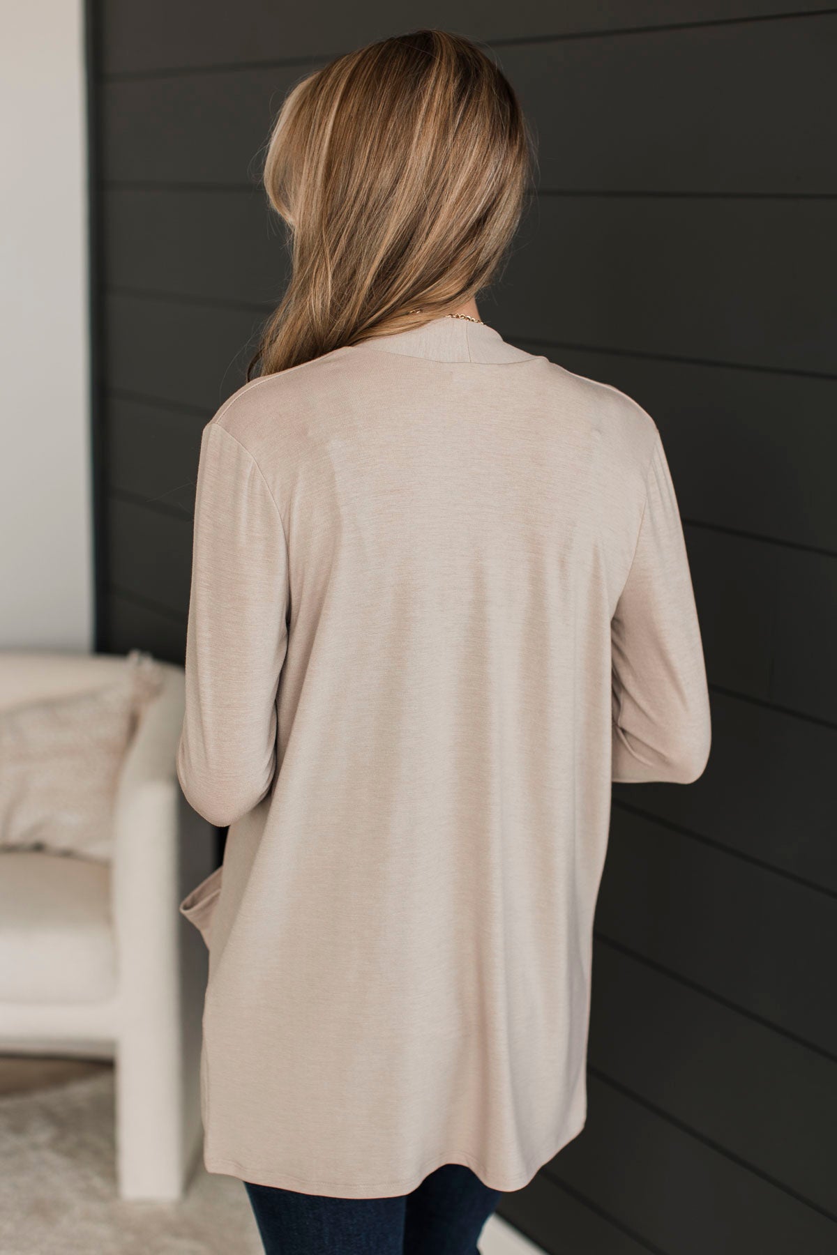 My Best Self Open Front Cardigan- Light Mocha