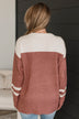 Complete Bliss Color Block Knit Sweater- Rose