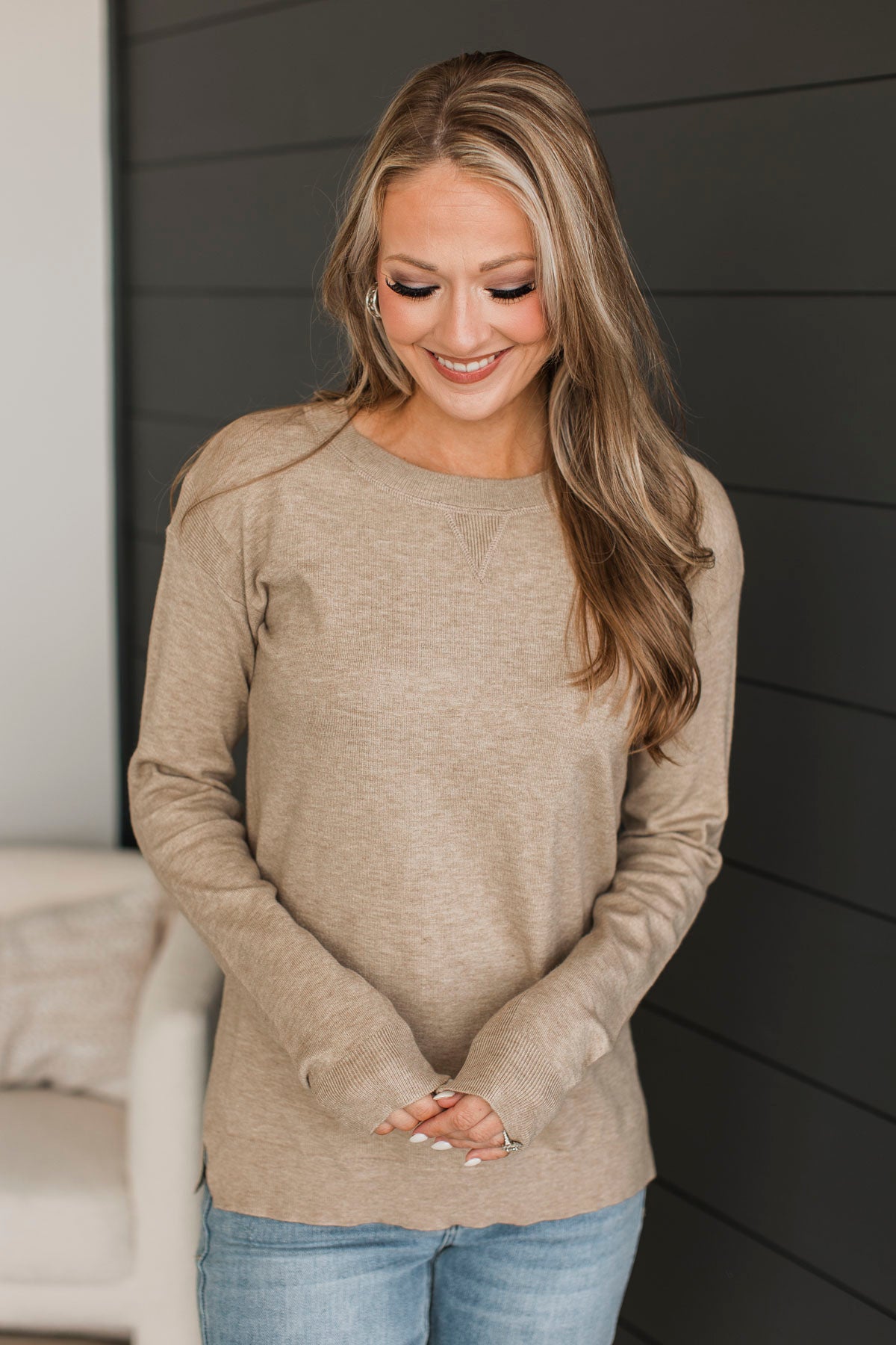 Unforgettable Feeling Knit Sweater- Sand