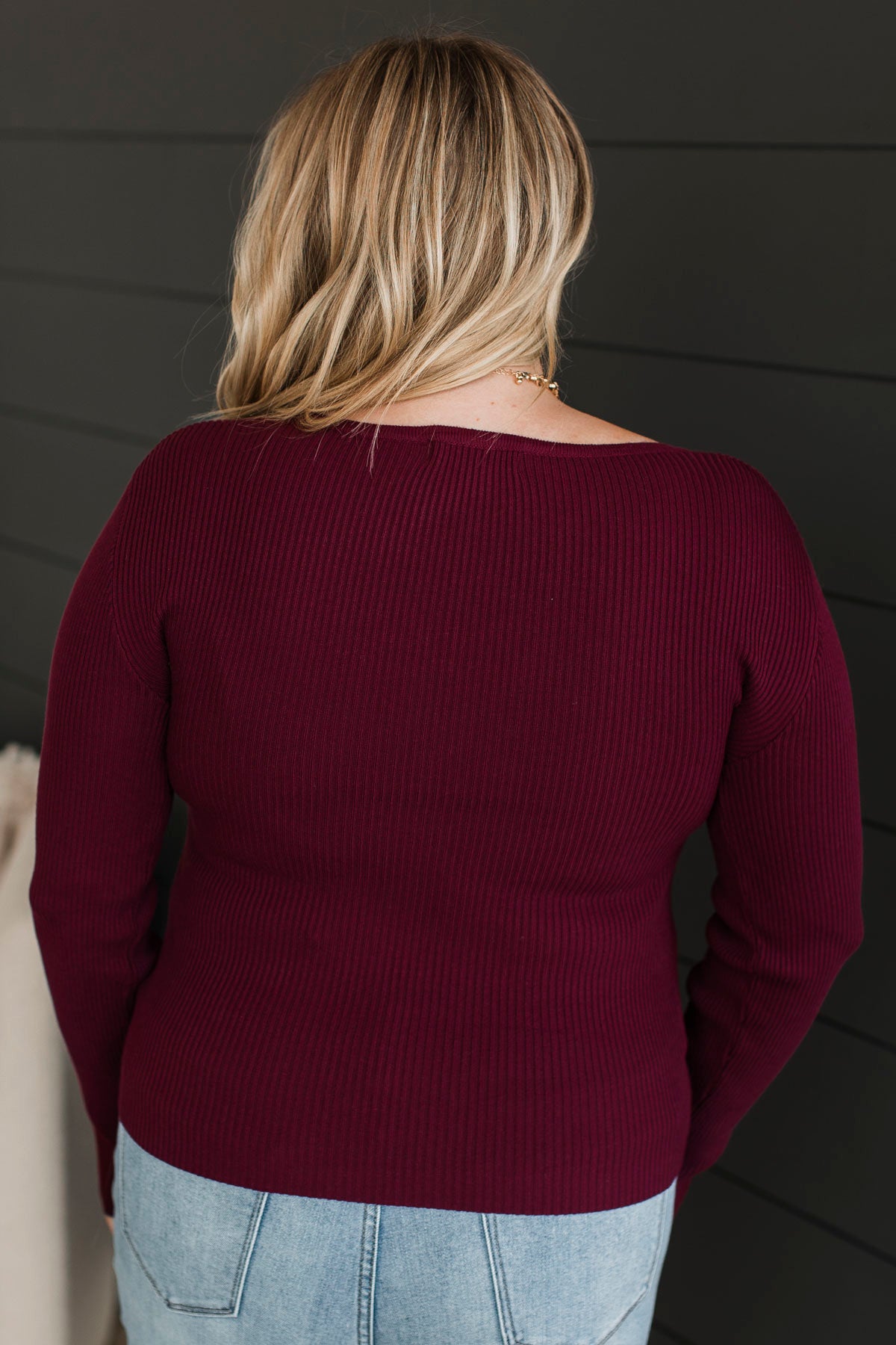 Exceedingly Wonderful Ribbed Top- Burgundy