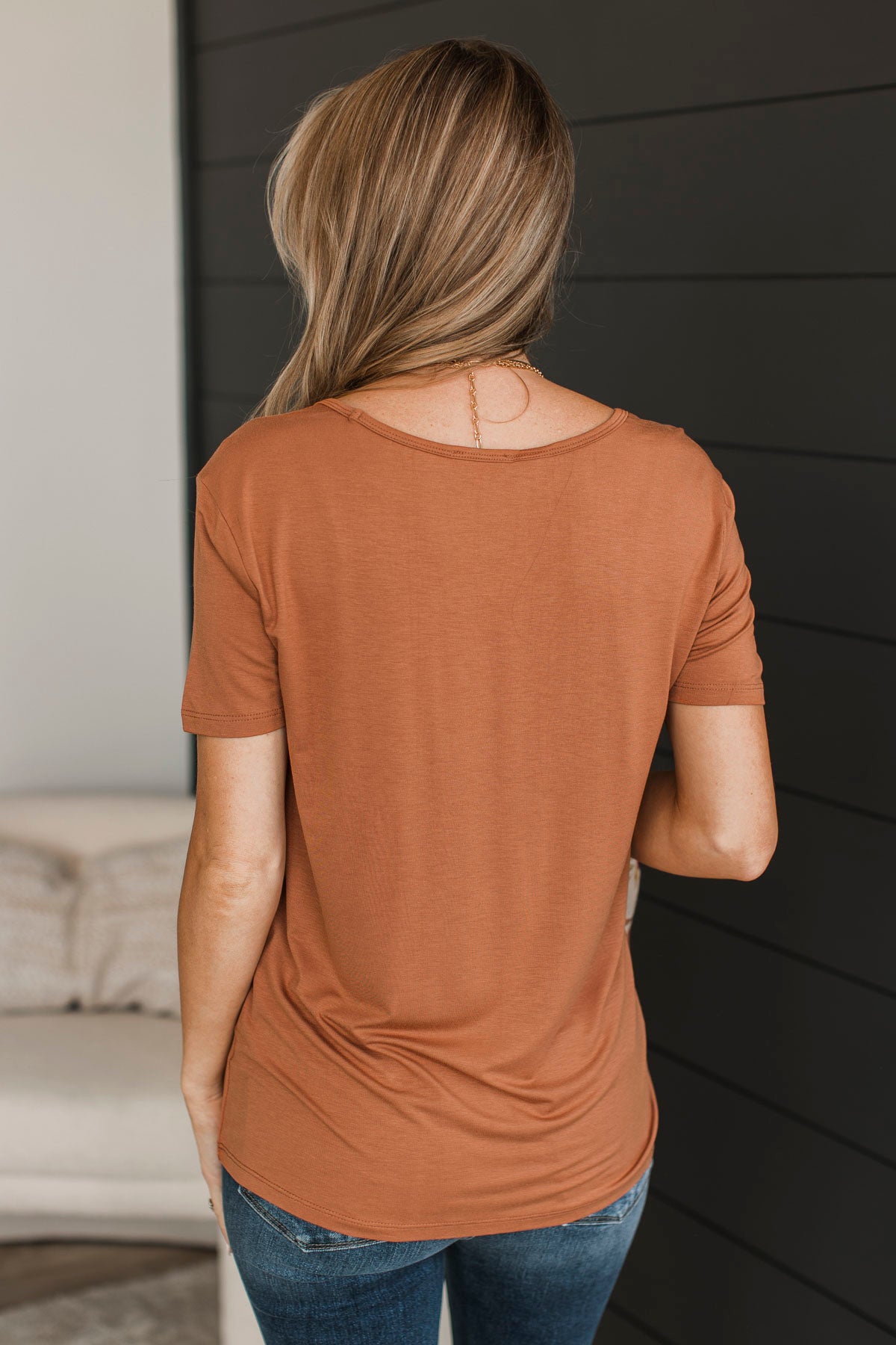 Beyond Beauty Short Sleeve Pocket Top- Ginger