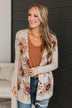 Refreshing Moments Floral Cardigan- Khaki