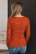 Real Love Lasts Floral Henley Top- Rust