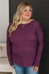 Feeling The Best Striped Knit Sweater- Plum