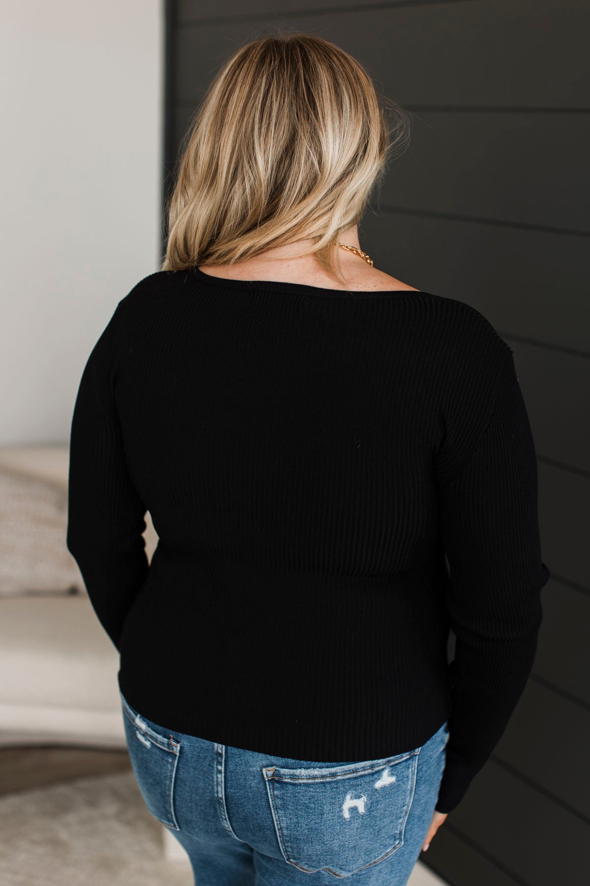 Exceedingly Wonderful Ribbed Top- Black