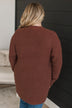 Take Me Places Knit Cardigan- Red Bean