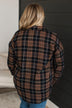 Perfect Times Plaid Button Top- Brown