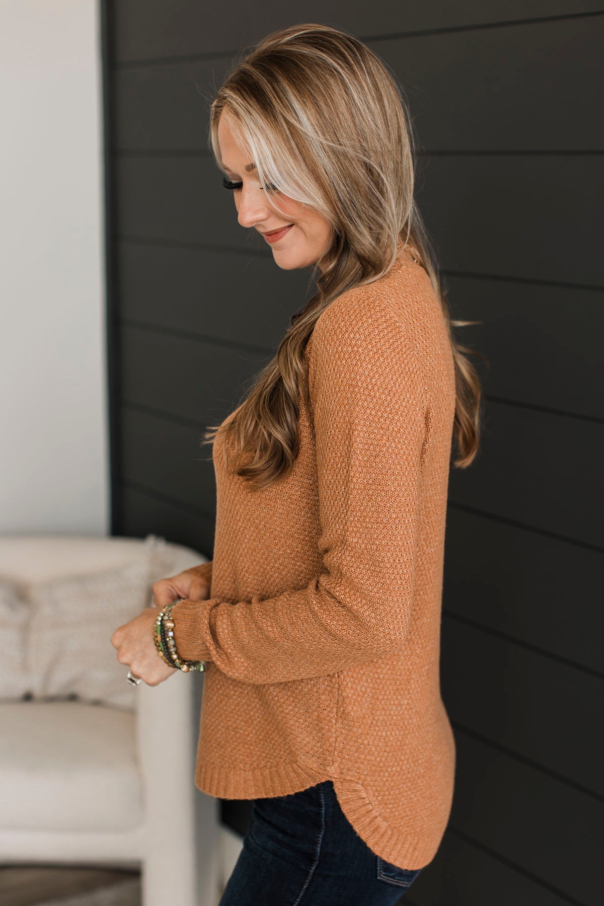 Runway Beauty Knit Sweater- Cinnamon