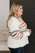 Feeling Adored Striped Knit Sweater- Off-White