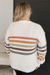 Feeling Adored Striped Knit Sweater- Off-White