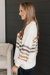 Feeling Adored Striped Knit Sweater- Off-White