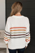 Feeling Adored Striped Knit Sweater- Off-White