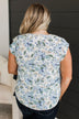 Words Of Praise Floral Top- Off-White & Blue