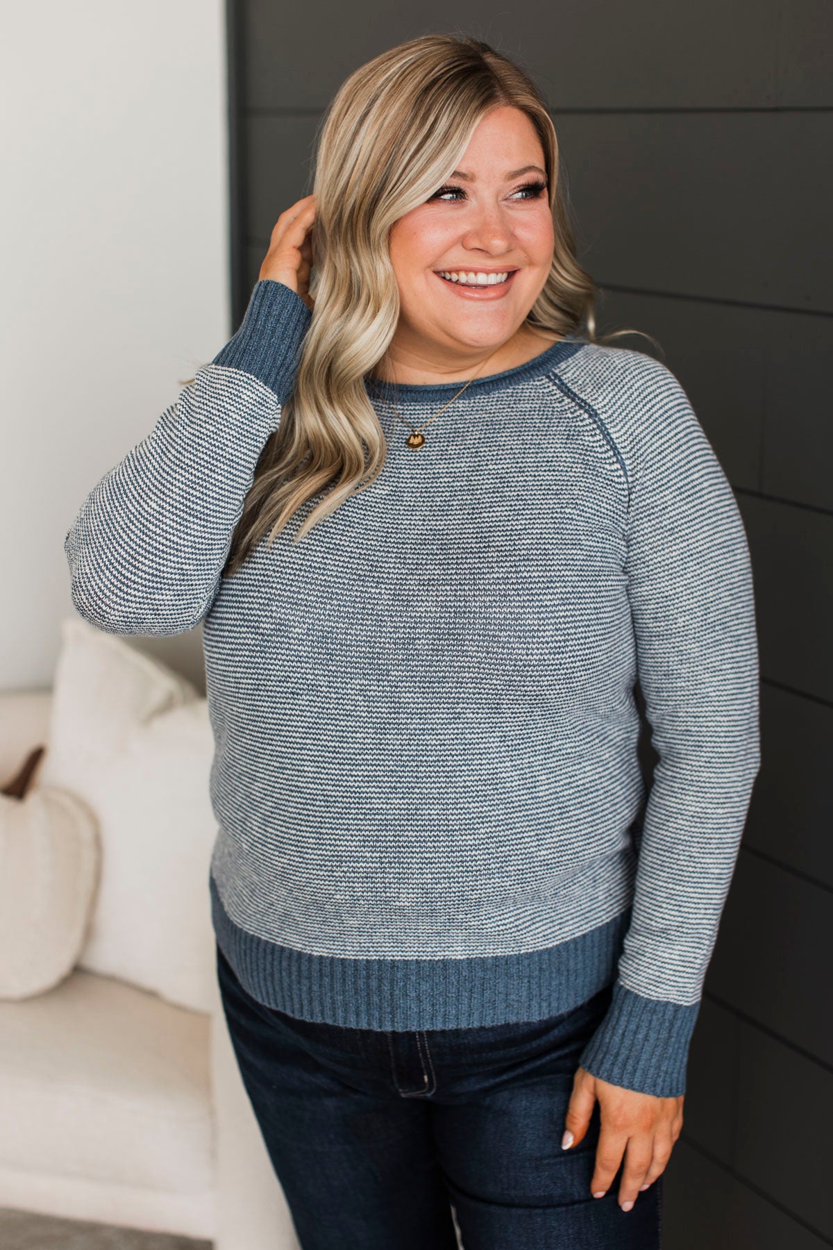 Idyllic Moments Knit Sweater- Indigo