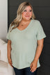 Radiate Confidence Striped V-Neck Top- Mint