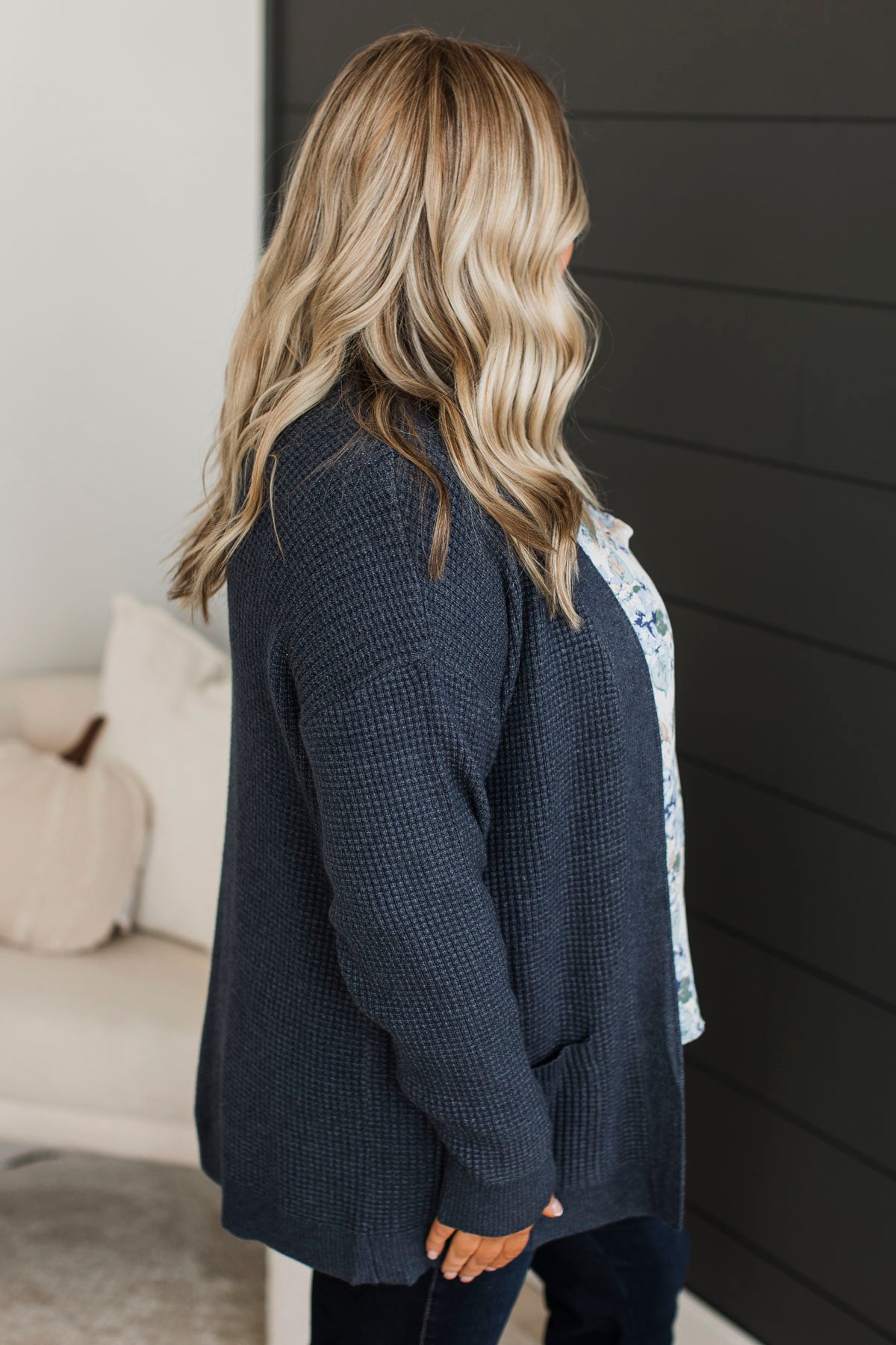 Seeking Your Love Knit Cardigan- Navy