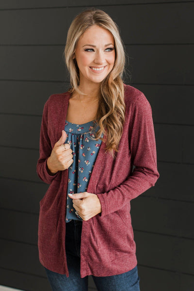 All To Ourselves Knit Cardigan- Dusty Burgundy – The Pulse Boutique