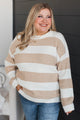 Center Of Your World Knit Sweater- Ivory & Camel